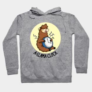 A-Llama Clock Funny Animal Pun Hoodie